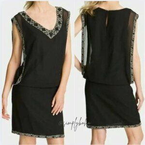 JKARA women's Black Dress with Silver Embellishments - PLUS SIZE 16W